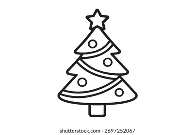 Vetor de contorno de árvore de Natal simples