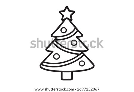 Simple Christmas Tree Outline Vector