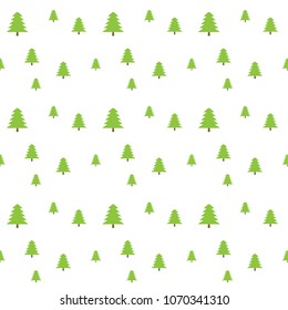 A simple christmas tree pattern in white background. Cute decorative pine tree pattern