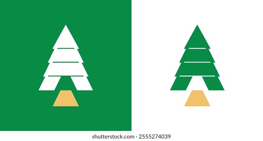 Simple Christmas Tree Pictorial Logo