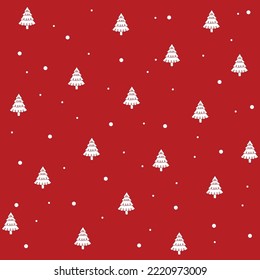 Simple Christmas Tree Seamless Vector Pattern for new year and holidays background design.