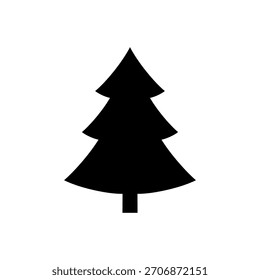Simples árvore de Natal silhueta ícone vetor plano design.