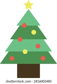 Simple Christmas tree Vector Illustration 