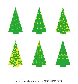 Simple Christmas trees icons set