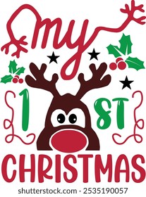 A simple Christmas typography design, Christmas, Design, modern, illustration, vector, design, abstract, print, T-shirt, design,