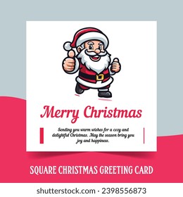 Simple Christmas Vector design with Santa Claus Mascot, with white background and Merry Christmas