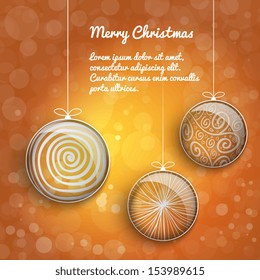 Simple christmas vector illustration with short wish