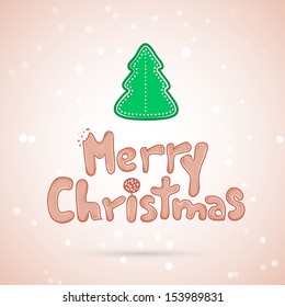 Simple christmas vector illustration with short wish