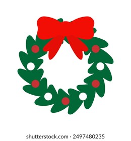 Simple christmas wreath. Clipart image