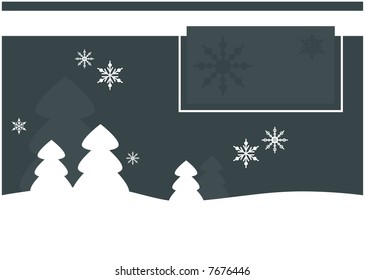 Simple christmas/winter card background with lots of space for text messages (vector)