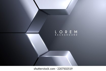 Simple chrome hexagon objects background