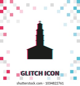 Simple  church glitch effect vector icon.