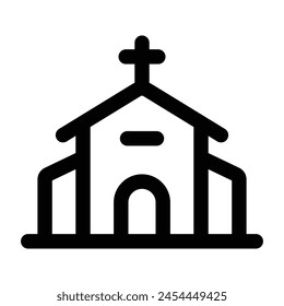 Icono simple de la iglesia. El ícono se puede usar para Sitios web, Plantillas impresas, Plantillas de presentación, ilustraciones, etc