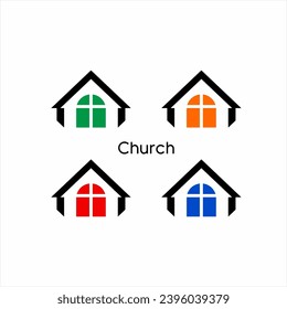 Simple church icon logo design.