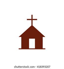 Simple Church Icon Vector Icon Brown Stock Vector (Royalty Free ...