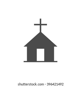 Simple church icon. Vector icon grey
