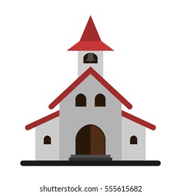Simple church vector illustration isolated on white background in modern flat style.