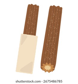Simple churros (chocolate) illustration material