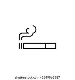 Simple cigarette icon representing smoking, tobacco, or health awareness themes.