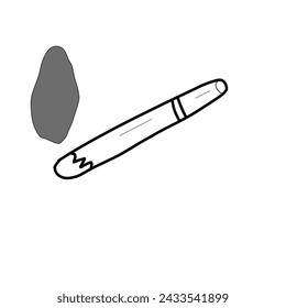 simple cigarette illustration with simple lines