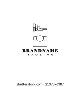 logotipo de cigarrillo simple caricatura plantilla de diseño de icono negro ilustración de vector aislado