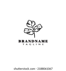 simple cilantro logo cartoon icon design template black modern isolated vector illustration