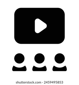 Simple Cinema solid icon. The icon can be used for websites, print templates, presentation templates, illustrations, etc