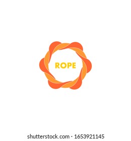 símbolo de cuerda trenzada simple circular 3d logotipo de diseño de movimiento vector