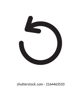 Simple circle arrow icon, reload, return, Vector outline icon on white background.	