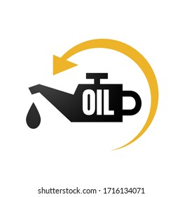 Simple Circle Arrow Sign Symbol For Automotive Engine Oil Change Logo Vector Icon