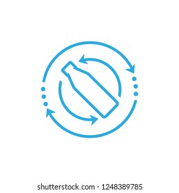 simple circle arrows bottle shake mix symbol vector