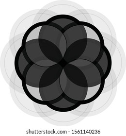 simple circle black and white logo design, Round vector ornament Mandala. Traditional orient symbol