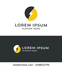 simple circle bolt logo design electric/flash template vector logomark