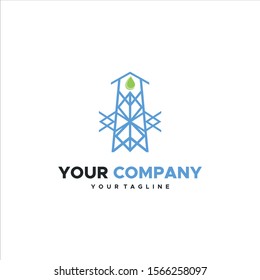 simple circle bolt logo design electric/flash template vector logomark