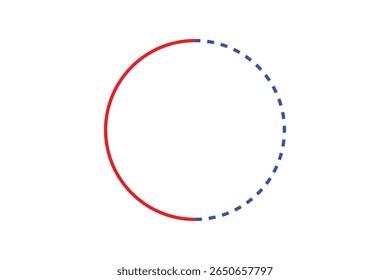 Linha tracejada circular simples para elemento de design.