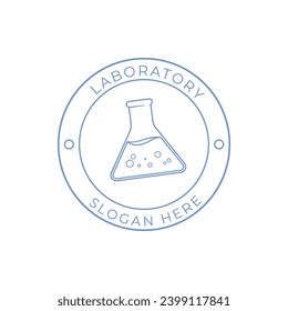 Simple Circle Erlenmayer object laboratory simple science logo, Consider incorporating a stylized, clean and minimalist design