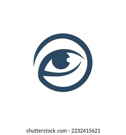 Ideas del icono del logotipo de los ojos en un círculo simple