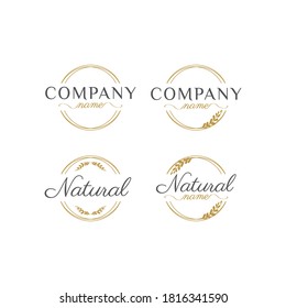 Sencillo conjunto de logotipos de florales en círculo Plantillas logotipo de concepto natural de belleza