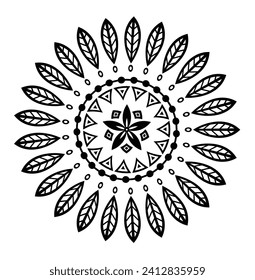 simple circle floral mandala vector design