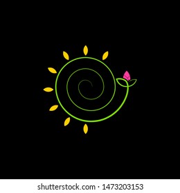 simple circle flower vector logo