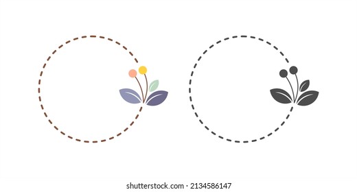 simple circle frame or border with flower vector