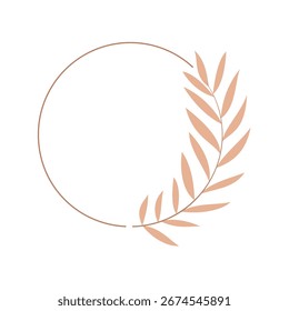 simple circle frame with leaf