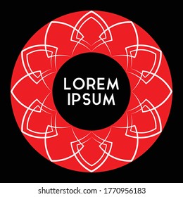 Simple Circle Frame with Red Color Space for Logo and Brand. Fit for cover, advertising, promo, background, wall art, etc.