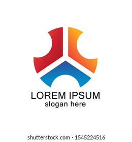 simple circle full color logo design illustration