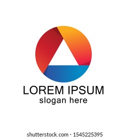 simple circle full color logo design illustration