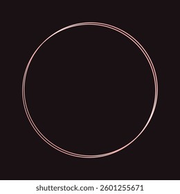 Simple circle geometric rose gold frame. Vector modern design template for wedding or birthday invitation, brochure, poster and business card