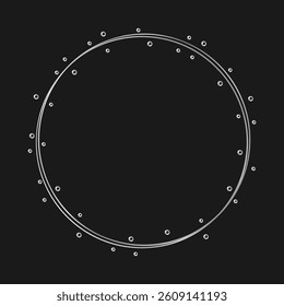 Simple circle geometric silver frame. Modern design template for wedding or birthday invitation, brochure, poster and business card