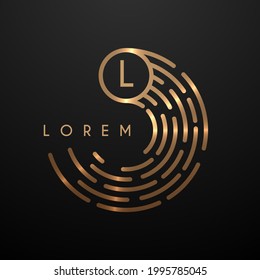 Plantilla de logotipo oro de círculo simple