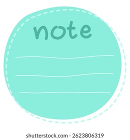 simple circle green note with a dashed outline