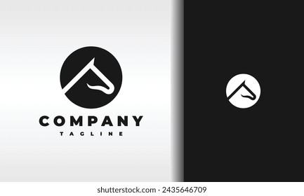 simple circle horse head logo
